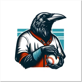 crows play baseball Posters and Art